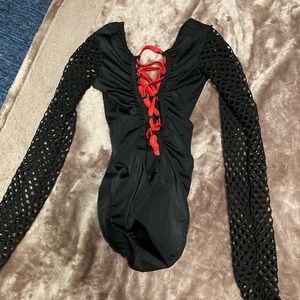 Bartender bodysuit black/red